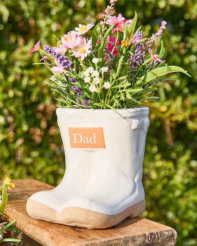 Personalised Small White Welly Planter