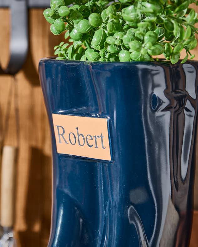 Personalised Large Blue Welly Planter