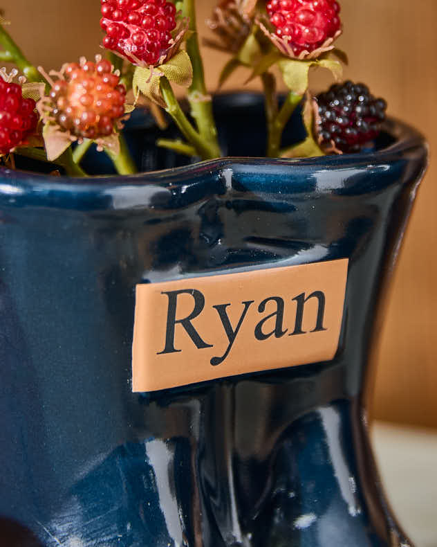 Personalised Small Blue Welly Planter