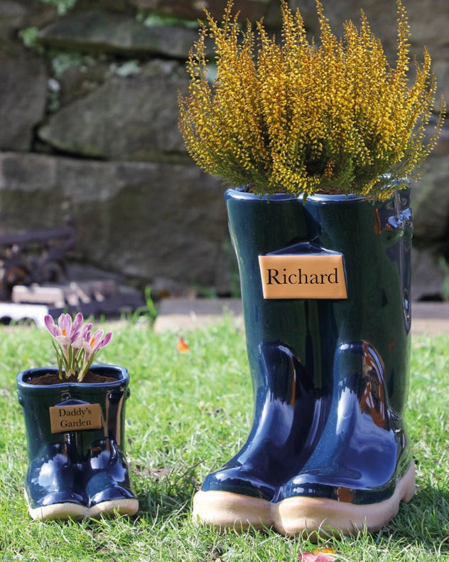 Dad's Blue Wellington Planter