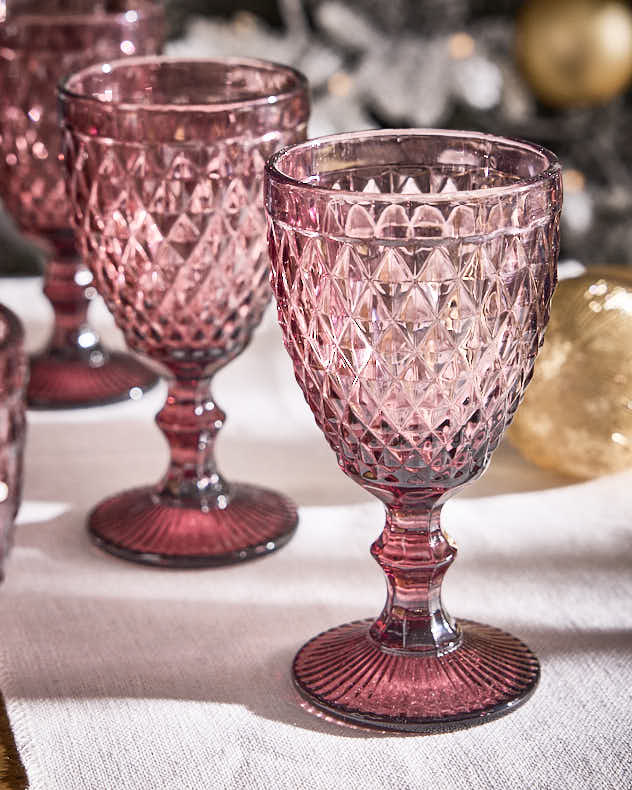 Rococo Pink Wine Goblet
