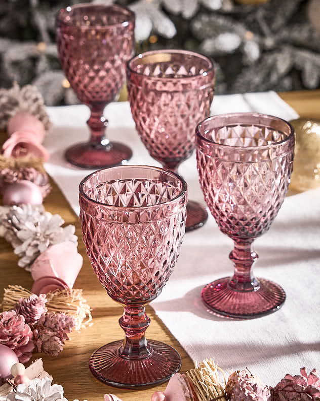 Rococo Pink Wine Goblet