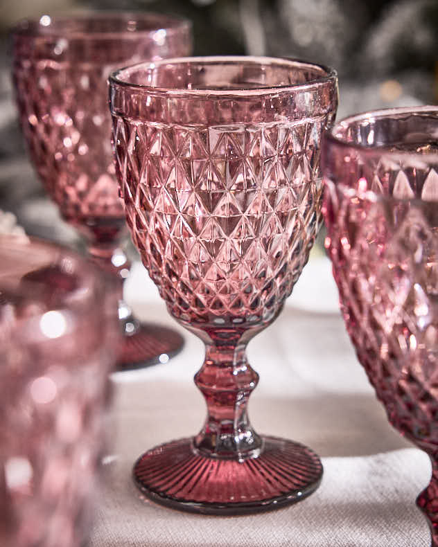 Rococo Pink Wine Goblet