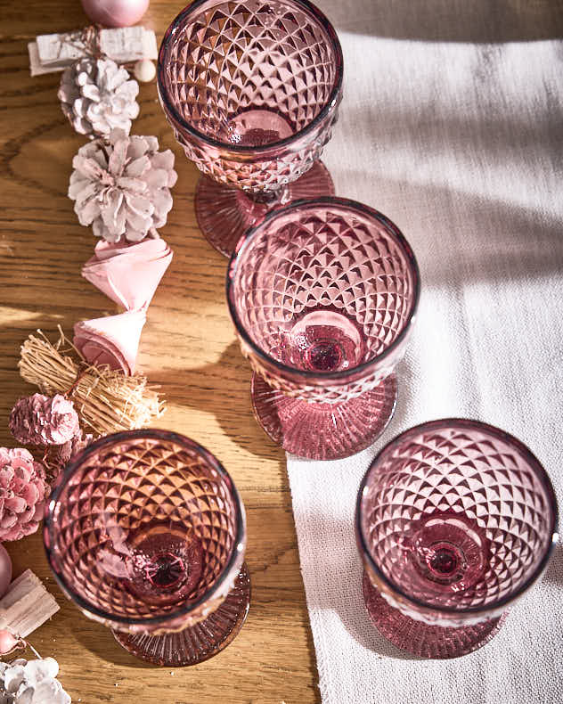 Rococo Pink Wine Goblet