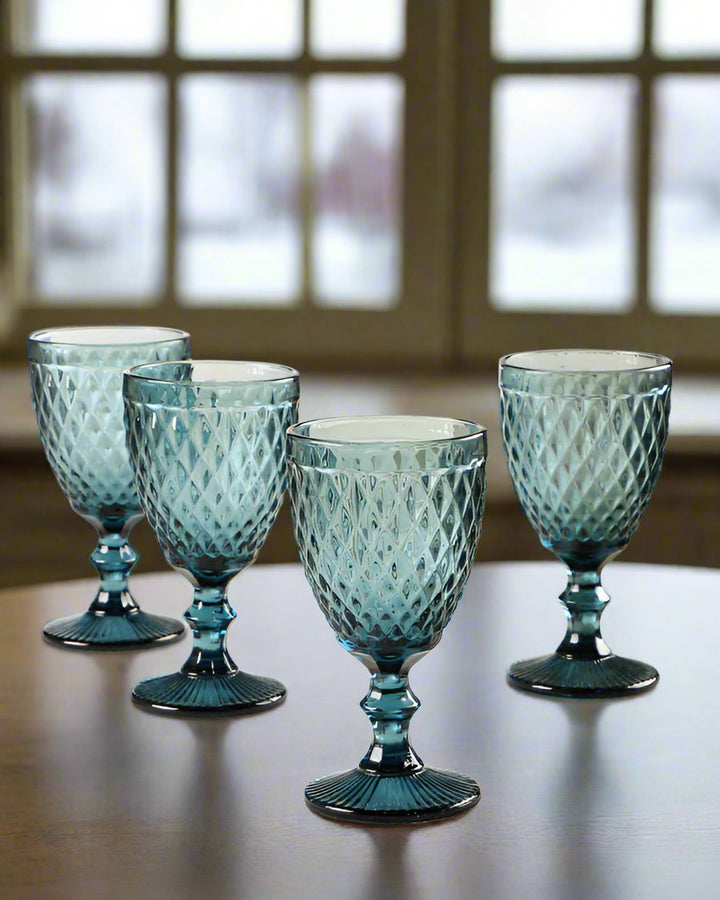 Rococo Blue Wine Goblet