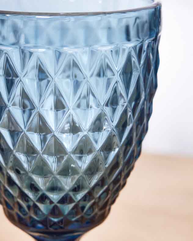 Rococo Blue Wine Goblet