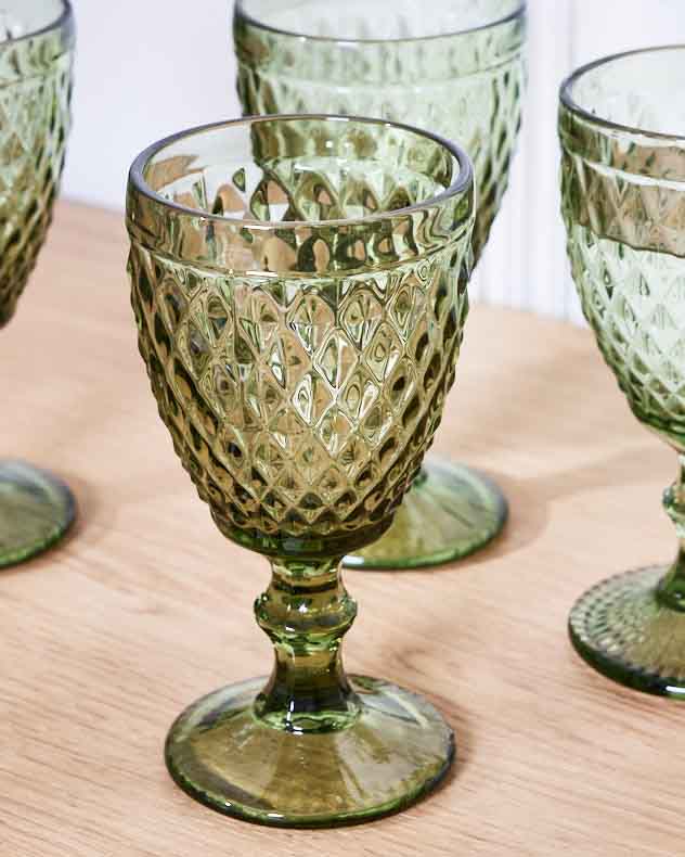 Verre à vin vert Rococo