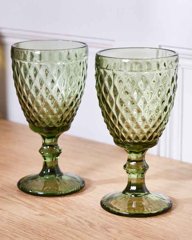 Verre à vin vert Rococo