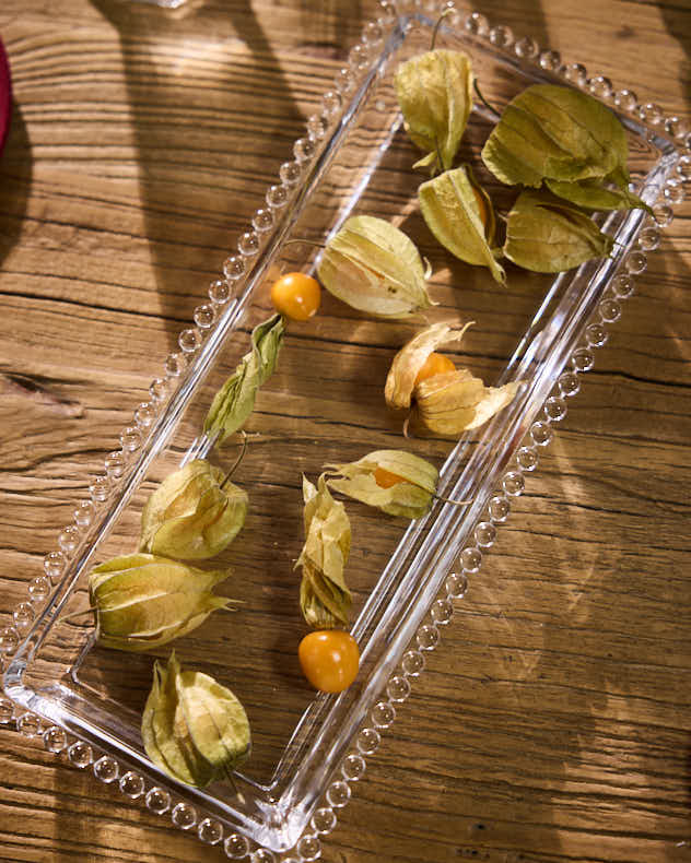 Plat de service en verre Bella Perle