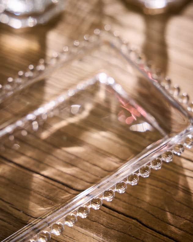 Plat de service en verre Bella Perle