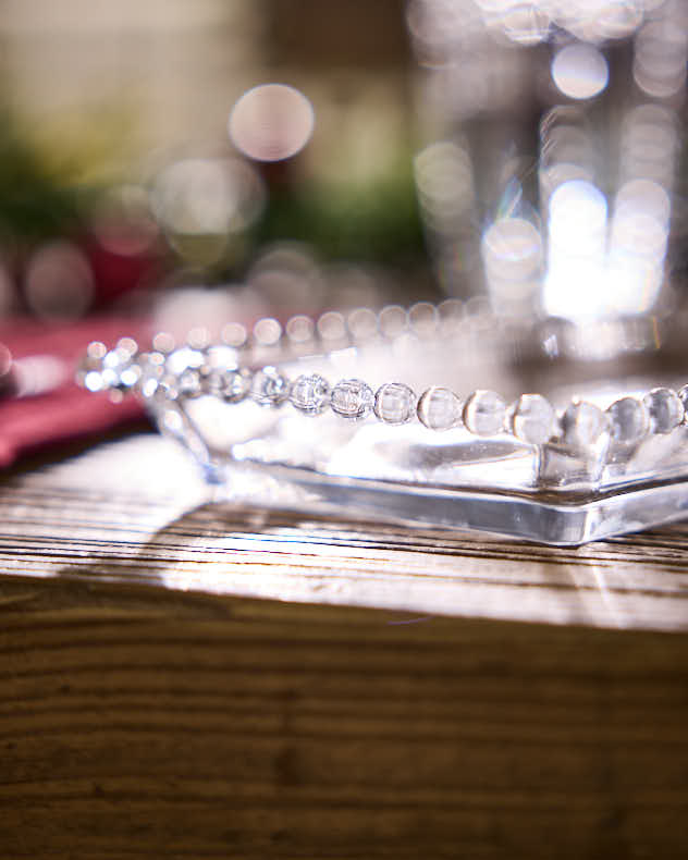 Plat de service en verre Bella Perle