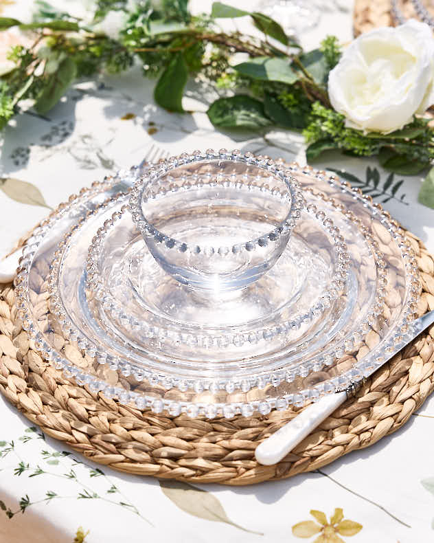 Plates - Bella Perle Beaded Glass Charger Plate