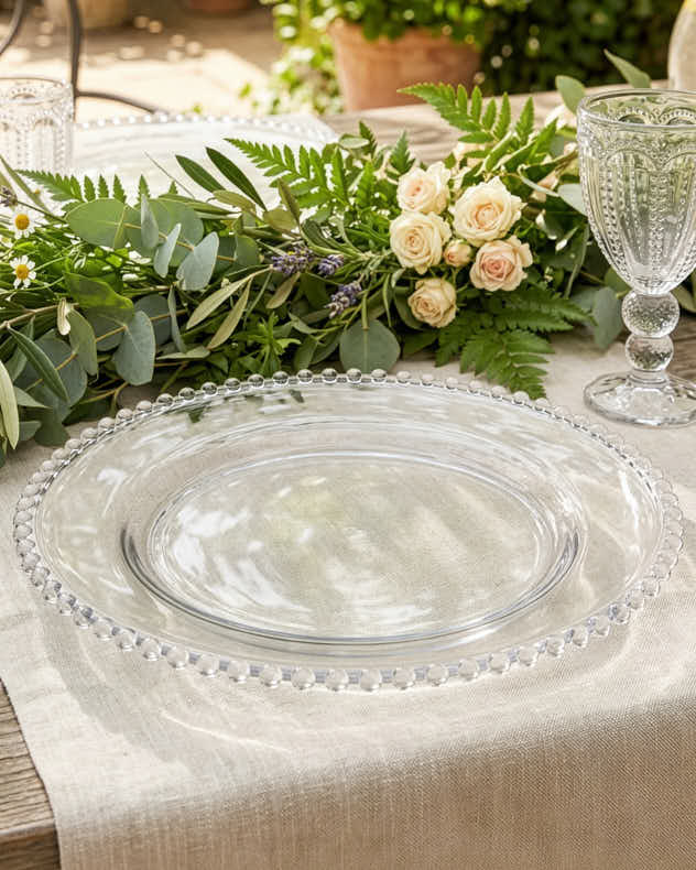 Clear Glass Plates - Bella Perle Glass Charger Plate