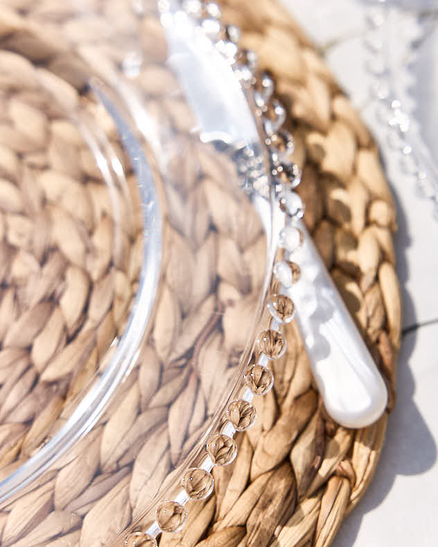 Bella Perle Beaded Glass Charger Plate