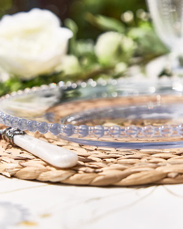 Bella Perle Beaded Glass Charger Plate