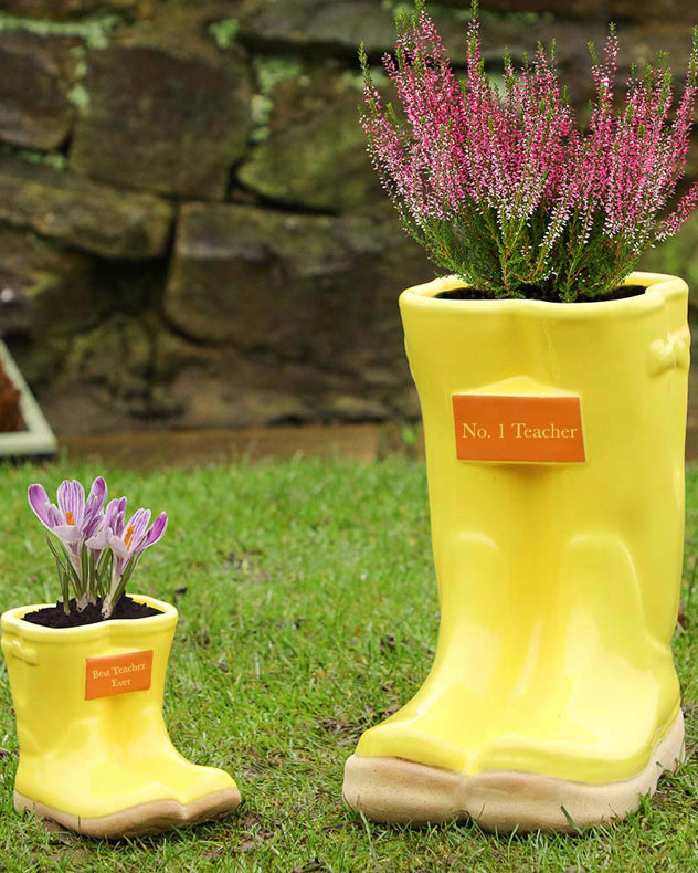 Personalised Gift Welly Boot Ceramic Planters