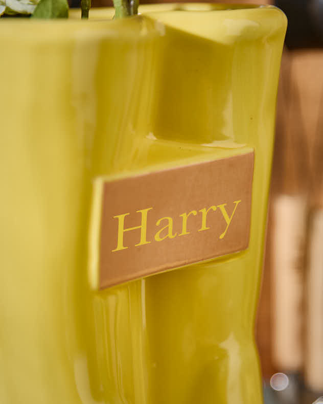 Personalised Yellow Large Welly Planter