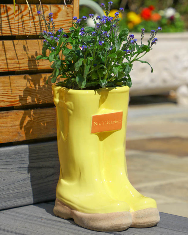 Personalised Gift Welly Boot Ceramic Planters