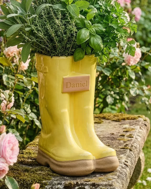 Pots & Planters Small - Personalised Welly Boot Planters