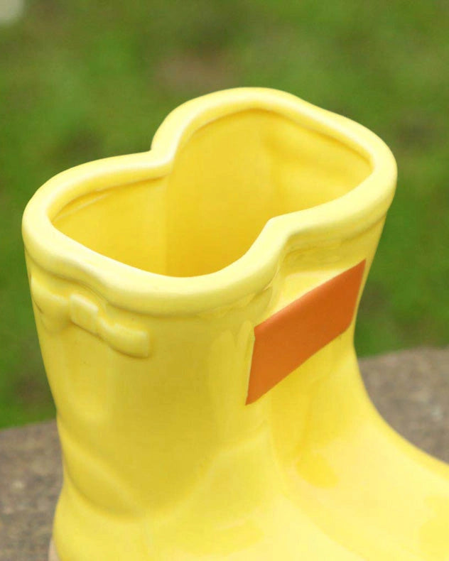 Pots & Planters - Personalised Small Yellow Welly Planter