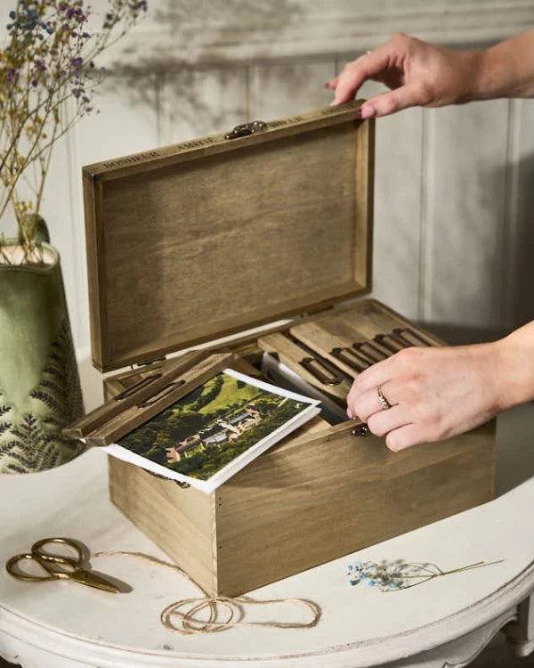 Open wood photo box