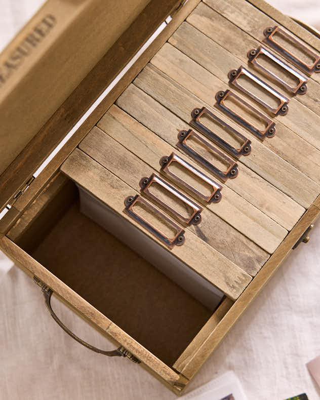 Personalised "Treasured Memories" Wooden Photo Box