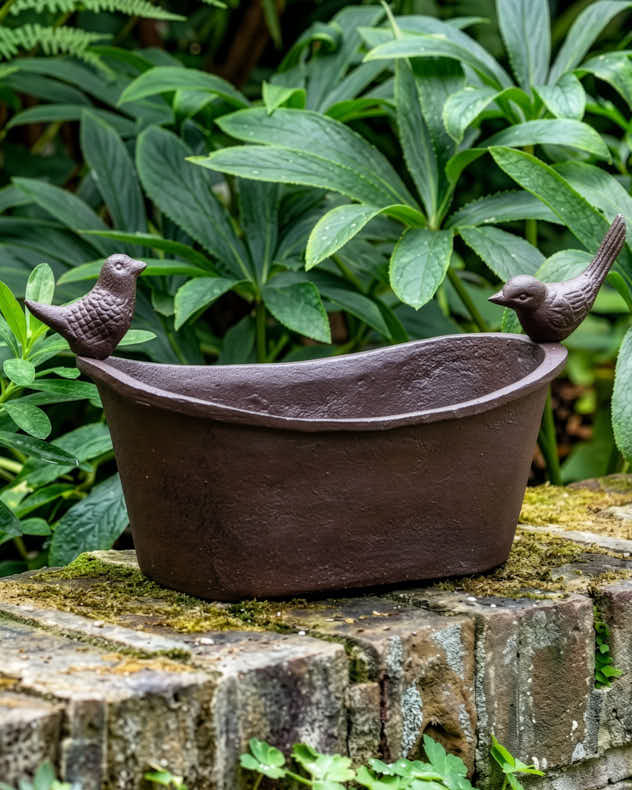 Cast Iron Roll Top Bird Bath Gift
