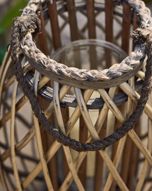 Tall Willow Wicker Candle Lantern