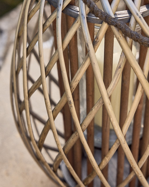 Tall Willow Wicker Candle Lantern