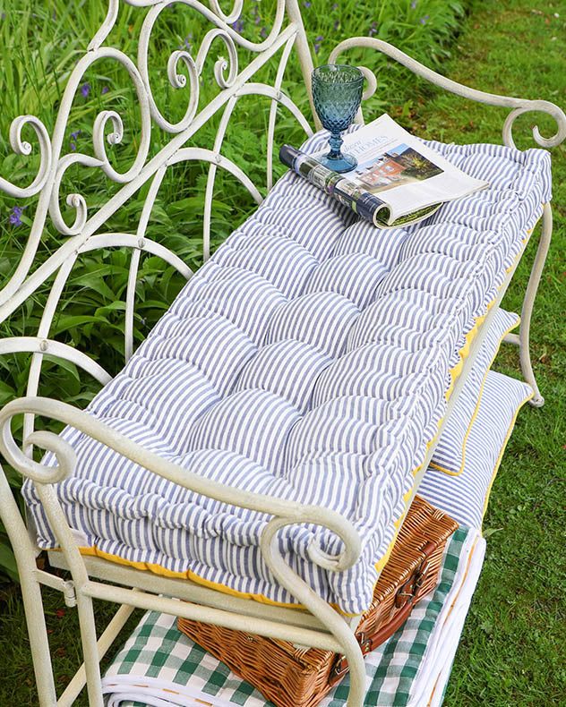 Nautical Stripe Garden Bench Cushion