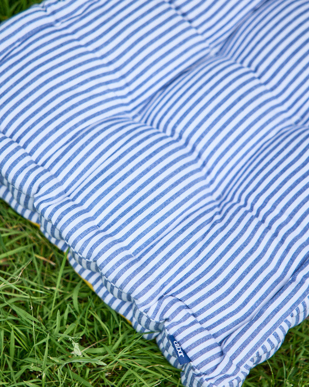 Blue Nautical Stripe Reversible Garden Bench Cushion