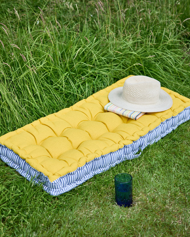 Yellow outdoor bench cushion online