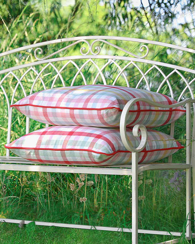 Pastel Gingham Garden Grass Cushion