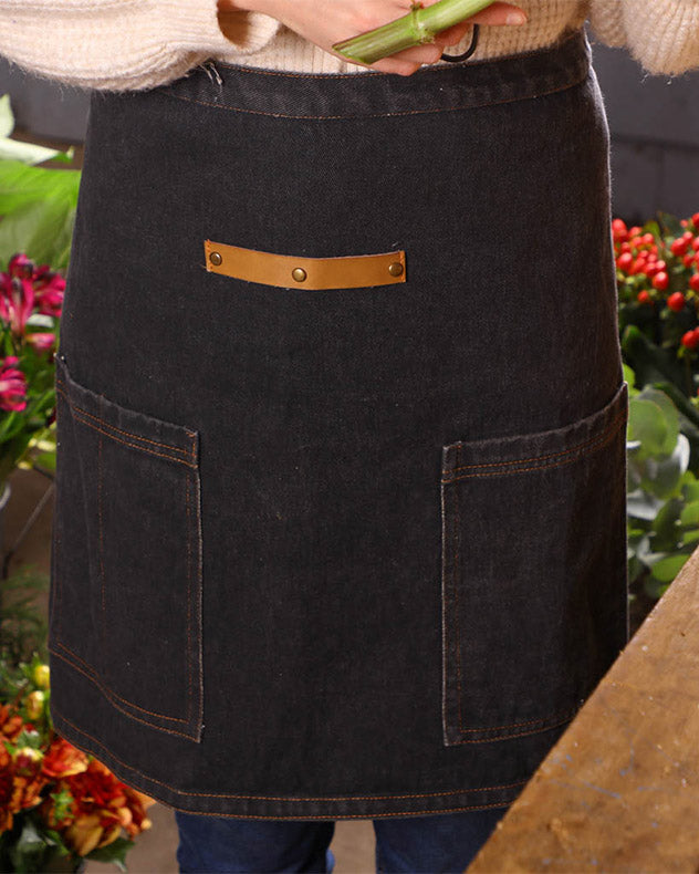 Aprons - Black Denim Effect Waist Apron
