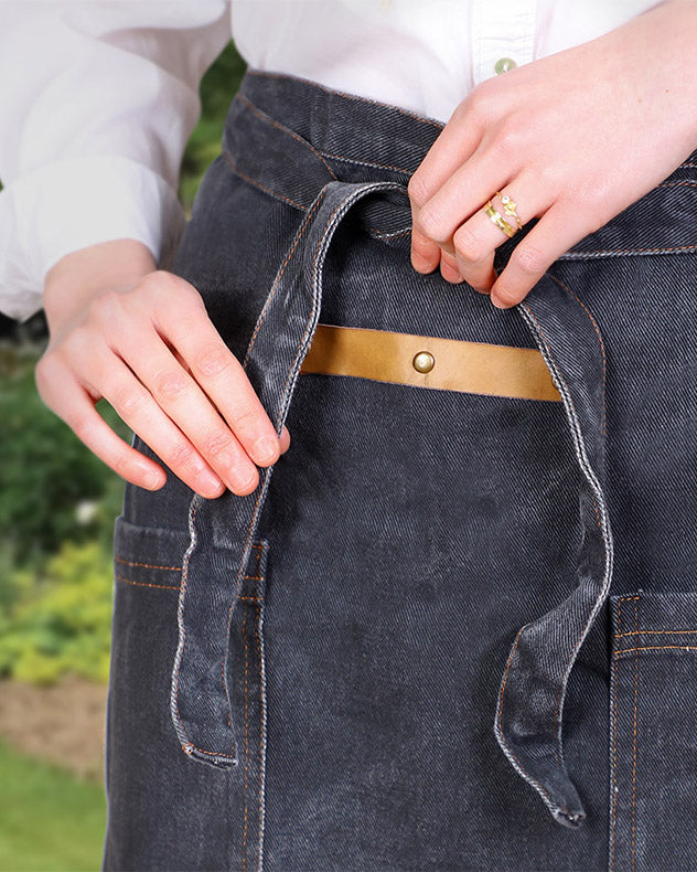 Aprons - Black Denim Effect Waist Apron