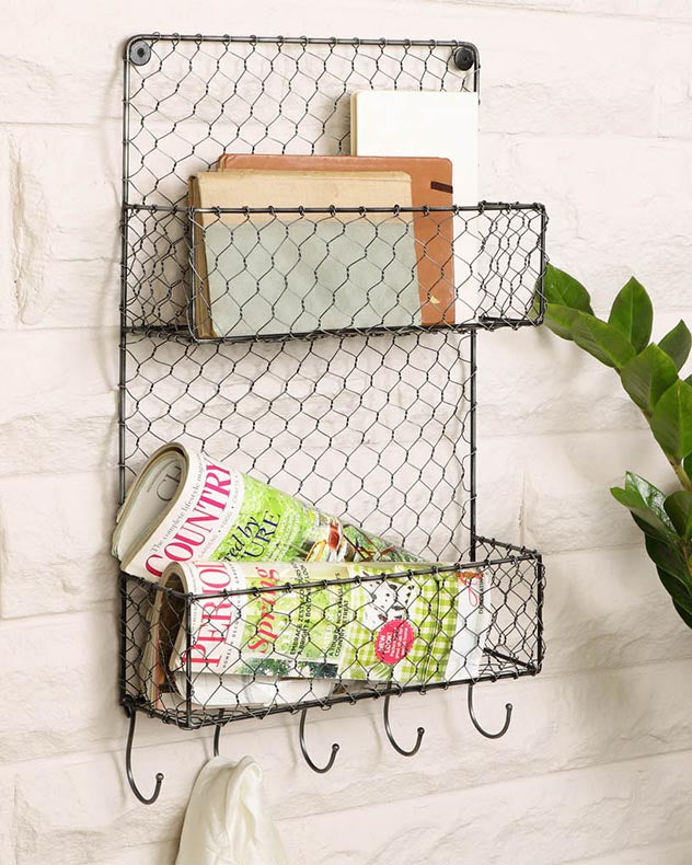 Farmhouse Wire Two Tier Wall Rack