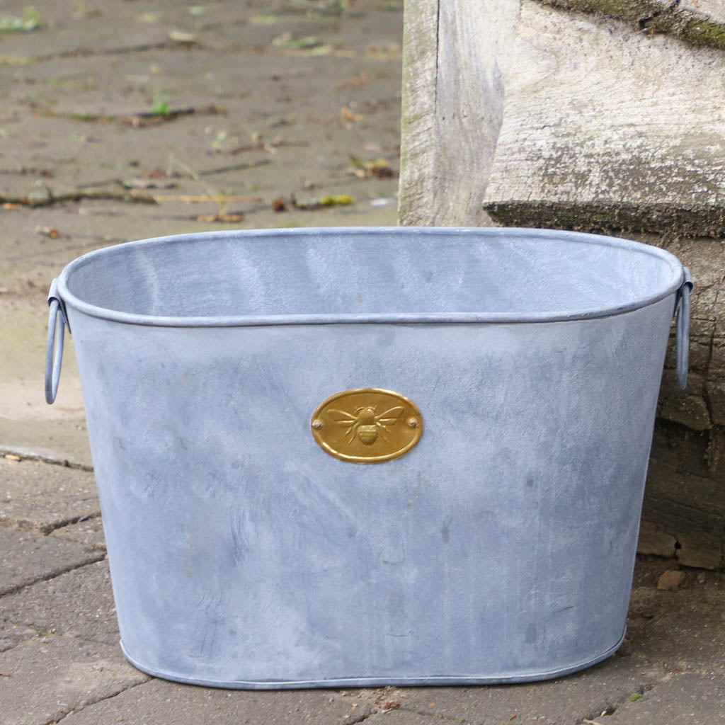 Galvanised Zinc Bumble Bee Planter