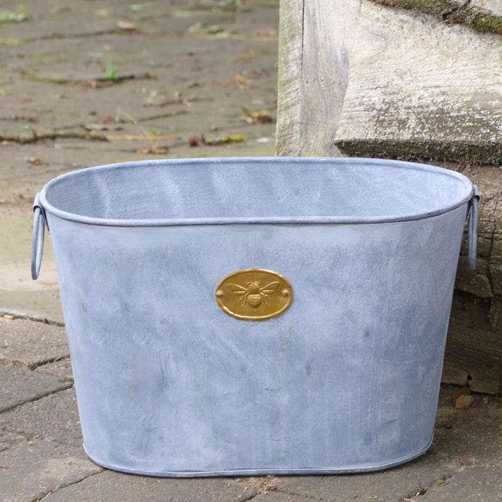 Galvanised Zinc Bumble Bee Planter