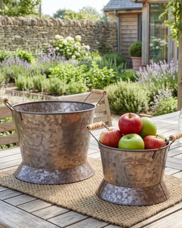 Set of 2 Country Garden Storage Buckets