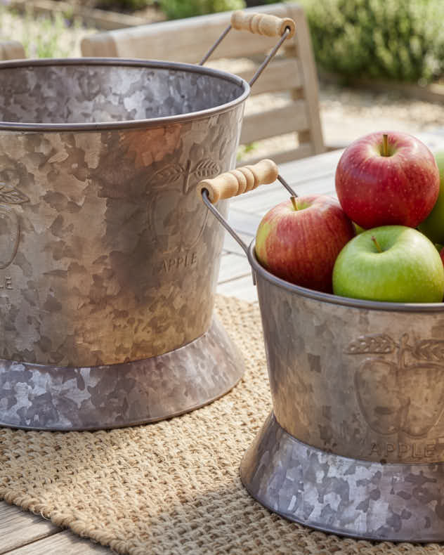 Set of 2 Country Garden Storage Buckets