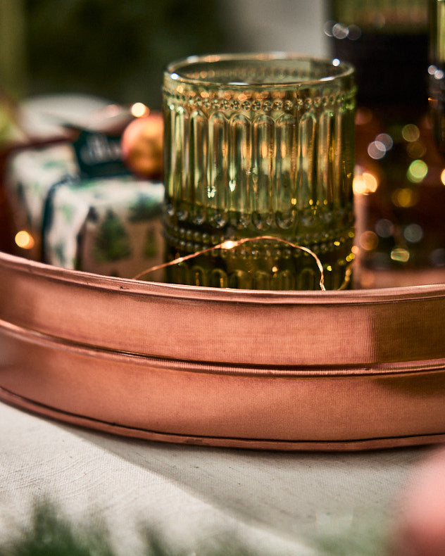 Wooden Handled Copper Bar Tray