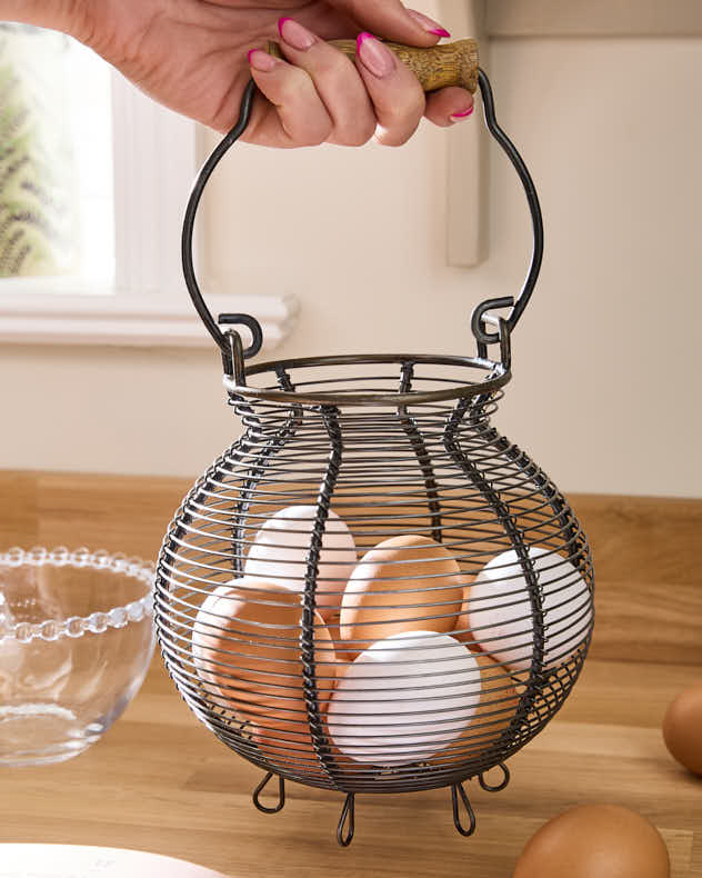 Large Wire Egg Basket Caddy
