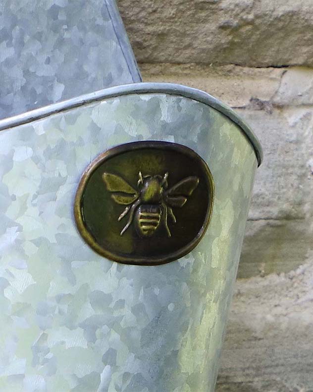 Honey Bee Wall Hanging Planter with Brass Plaque
