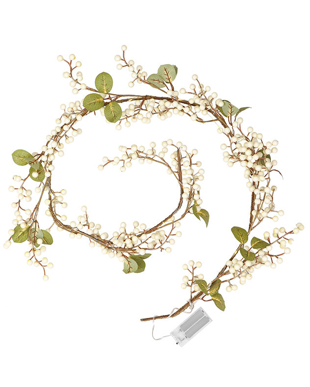 White Mistletoe Pre-Lit Table Decoration