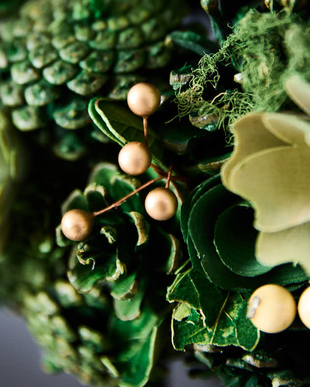 Green Succulent Winter Wreath 35cm