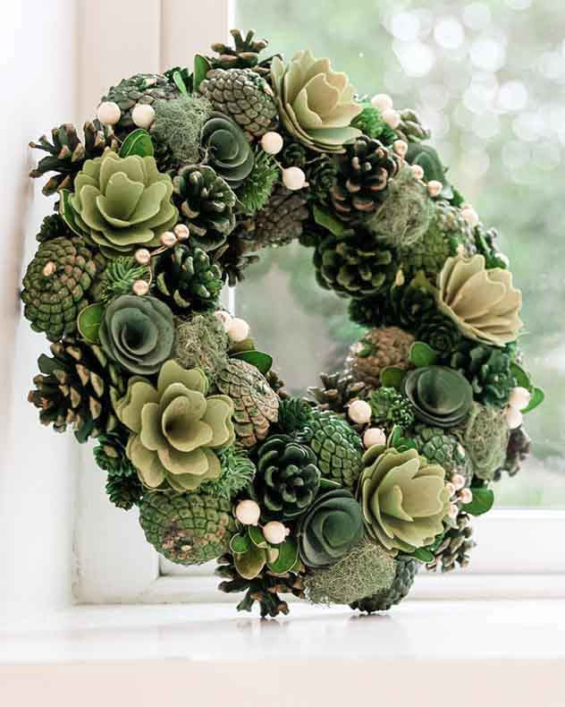 Spring Succulents Wreath