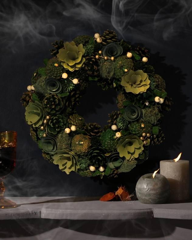 Halloween Spooky Green Wreath
