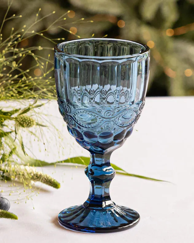 Single Aurielle Blue Wine Goblet