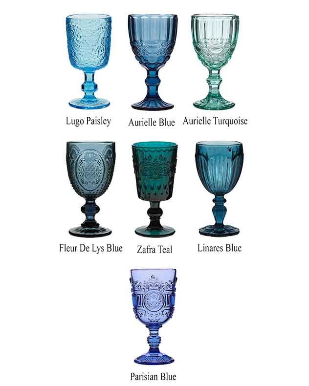 Moonlight Blue Mix and Match Wine Goblets