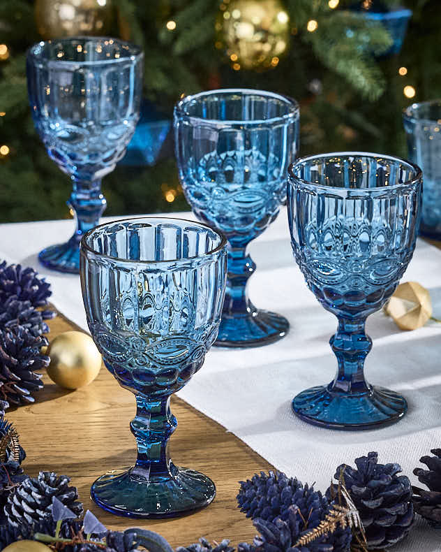 Aurielle Blue Wine Goblet